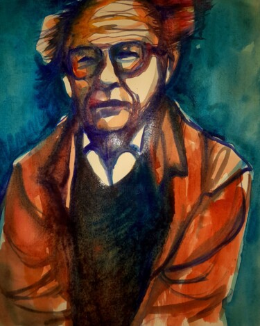 Картина под названием "Philosopher Baudril…" - Alexey Zhucovsky, Подлинное произведение искусства, Акварель