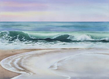 제목이 "Plage de Milady"인 미술작품 Hanna Meunier로, 원작, 수채화