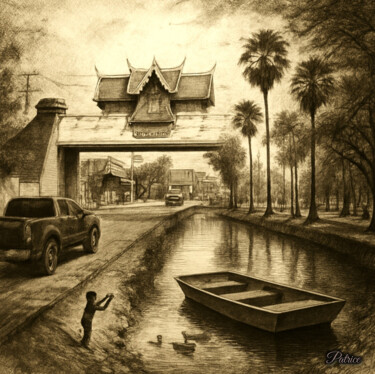 Εκτυπώσεις & Χαρακτικά με τίτλο "Street Serenity wit…" από Patrick John Bennett (Patrice), Αυθεντικά έργα τέχνης, Ψηφιακή φω…
