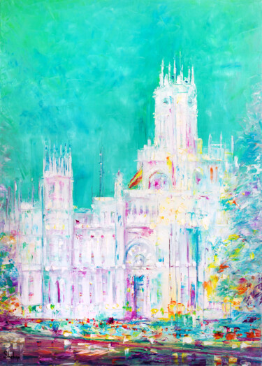 Cibeles Palace in Light Картина под названием "Cibeles Palace in L…" - Natalia Shchipakina, Подлинное произведение искусства, Масло Установлен на Де…