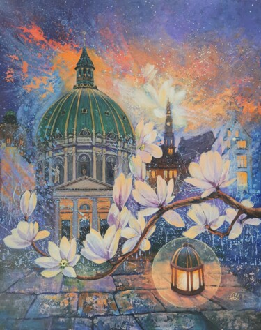 绘画 标题为“Еvening symphony” 由Iryna Makhovska, 原创艺术品, 丙烯 安装在木质担架架上