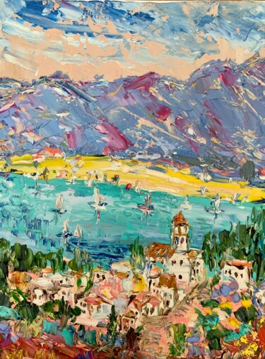 Saint Tropez France Oil Painting On Canvas Board Landscape Картина под названием "Saint Tropez France…" - Vilma Gataveckiene, Подлинное произведение искусства, Масло