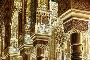 Pintura intitulada "La Alhambra #3" por Sócrates Rízquez, Obras de arte originais, Tinta de esmalte Montado em Alumínio