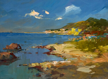 Schilderij getiteld "The Quiet Breath of…" door Yuriy Suprunchuk, Origineel Kunstwerk, Olie Gemonteerd op Karton