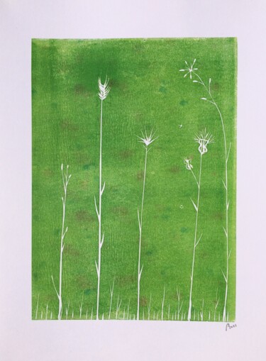Printmaking titled "végétal2" by Philippe Louis Brognon, Original Artwork, Linocuts