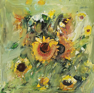 Sunlit Symphony Schilderij getiteld "Sunlit Symphony" door Vlas Ayvazyan, Origineel Kunstwerk, Olie Gemonteerd op Frame voor houten brancard
