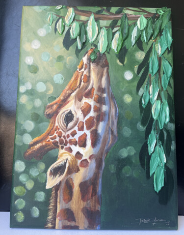 绘画 标题为“Giraffe” 由Pallavi Varma, 原创艺术品, 丙烯 安装在木质担架架上