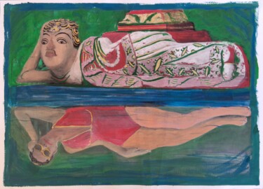 绘画 标题为“Balinese Reflections” 由Daniel Devon, 原创艺术品, 水粉