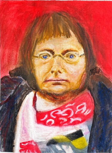 Ζωγραφική με τίτλο "Maria Blanchard" από Agnès Giudicelli, Αυθεντικά έργα τέχνης, Λάδι Τοποθετήθηκε στο Χαρτόνι