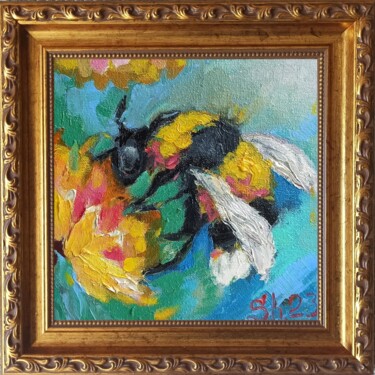 "Bee Original Framed…" başlıklı Tablo Svetlana Sindere tarafından, Orijinal sanat, Petrol Karton üzerine monte edilmiş