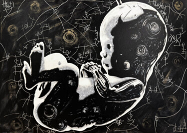Reincarnation 绘画 标题为“Reincarnation” 由Murt Burner, 原创艺术品, 丙烯 安装在木质担架架上