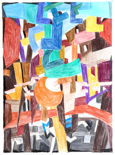 Peinture intitulée "Le Havre Abstrait N…" par Patrick Fraysse, Œuvre d'art originale, Crayon