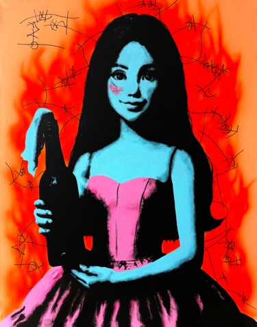 PINK RESISTANCE 绘画 标题为“PINK RESISTANCE” 由Murt Burner, 原创艺术品, 丙烯 安装在木质担架架上