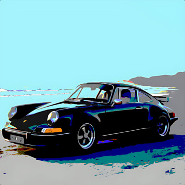 Peinture minimalisme16-porsche 2 "Peinture minimalism…" başlıklı Dijital Sanat Yank tarafından, Orijinal sanat, Dijital Resim Ahşap Sedye çerçevesi üzerine m…