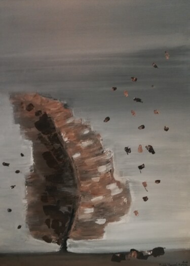 Painting titled "L'ADIEU" by Michèle Rouan, Original Artwork, Acrylic Mounted on Wood Stretcher frame