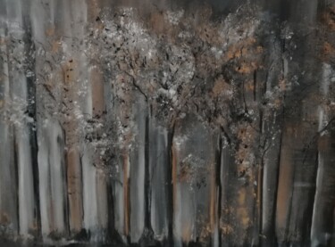 Painting titled "LES SECRETS DES ARB…" by Michèle Rouan, Original Artwork, Acrylic Mounted on Wood Stretcher frame