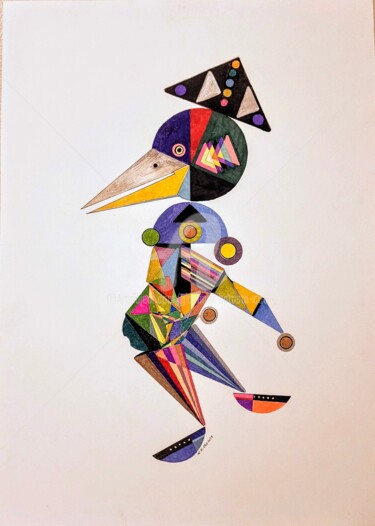 Desenho intitulada "il mio omaggio al G…" por Giovanni Battista Cau, Obras de arte originais, Caneta de gel