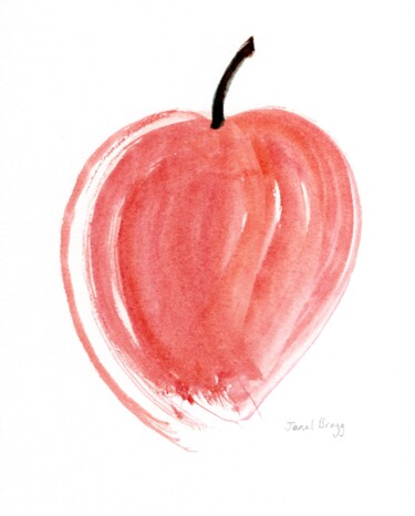 绘画 标题为“Apple in Four Brush…” 由Janel Bragg, 原创艺术品, 水彩