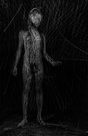 Photographie intitulée "Adam" par Viktor Rybas (Victor Ribas), Œuvre d'art originale, Light Painting