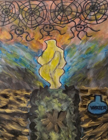 绘画 标题为“The Alchemy of Hope” 由Andrada Oprea, 原创艺术品, 丙烯 安装在木板上