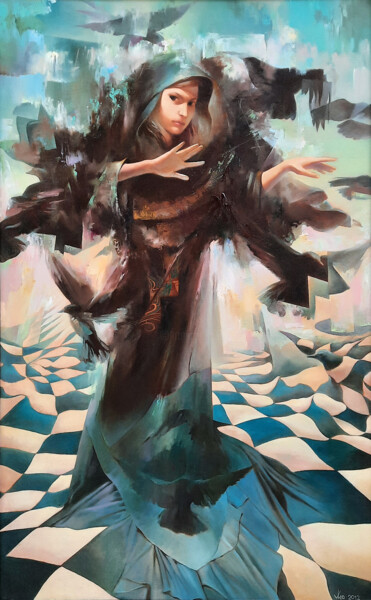 Witch "Witch" başlıklı Tablo Vlad Tasoff tarafından, Orijinal sanat, Petrol