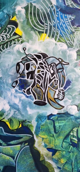 绘画 标题为“Celestial Reef – Lu…” 由Christine Meeks, 原创艺术品, 丙烯 安装在木质担架架上