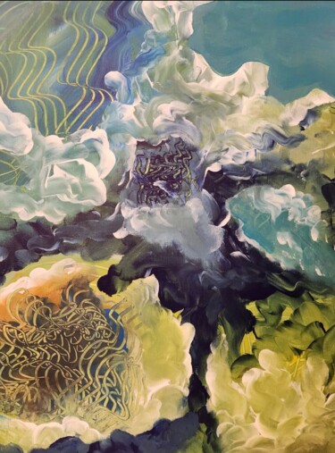 Mystic Currents – Luxury Abstract Atmospheric Painting Pintura titulada "Mystic Currents – L…" por Christine Meeks, Obra de arte original, Acrílico Montado en Bastidor de camilla…