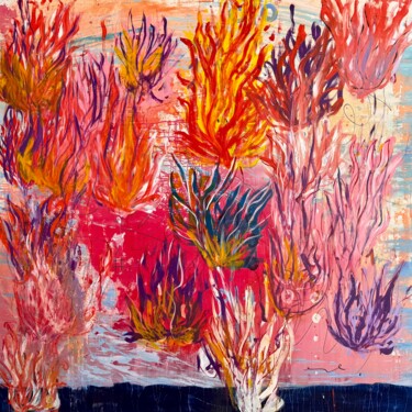 Картина под названием "peinture acrylique…" - Norbert Engel, Подлинное произведение искусства, Акрил Установлен на Деревянна…