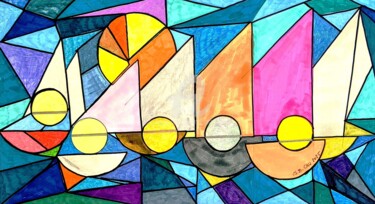 LA REGATA ( 2025 ) Drawing titled "LA REGATA ( 2025…" by Giovanni Battista Cau, Original Artwork, Gel pen