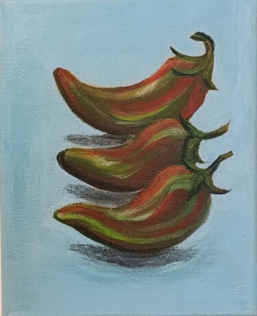 Peinture acrylique, peinture aux poivrons. 绘画 标题为“Peinture acrylique,…” 由Y.Oranzh, 原创艺术品, 丙烯 安装在木质担架架上