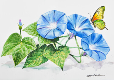 绘画 标题为“flower01” 由Kang Zhou, 原创艺术品, 水彩