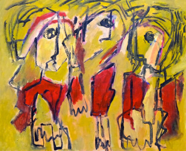 绘画 标题为“Composition 7175” 由Engelina Zandstra, 原创艺术品, 丙烯 安装在木质担架架上