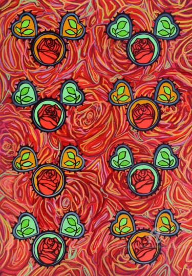 Mice and Roses "Mice and Roses" başlıklı Baskıresim Małgorzata Wartołowicz (Margot Sophie) tarafından, Orijinal sanat, Dijital baskı
