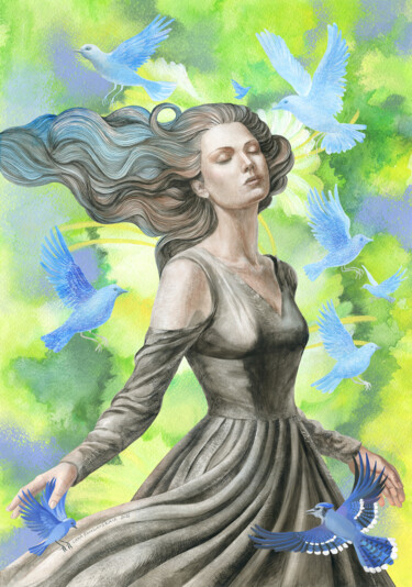 绘画 标题为“Finding of harmony…” 由Lana Korolievskaia, 原创艺术品, 数字拼贴