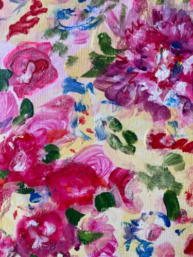 Floral spontaneous composition 2 绘画 标题为“Floral spontaneous…” 由Elena Dmitrieva, 原创艺术品, 丙烯 安装在纸板上