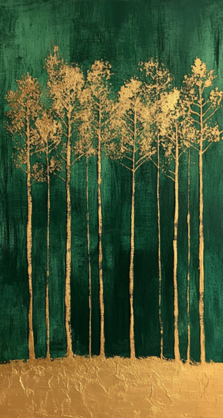 Where the Forest Turns to Gold Arte digitale intitolato "Where the Forest Tu…" da Lucy Moon, Opera d'arte originale, Acrilico