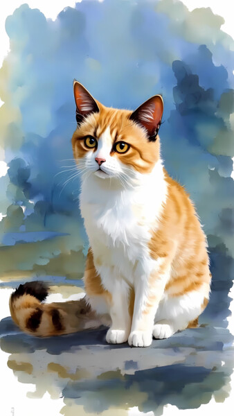 Colorful cat portrait art 数字艺术 标题为“Colorful cat portra…” 由Pict T Mosb, 原创艺术品, AI生成的图像