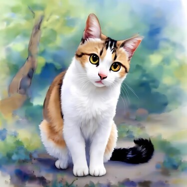 数字艺术 标题为“Colorful cat portra…” 由Pict T Mosb, 原创艺术品, 照片蒙太奇