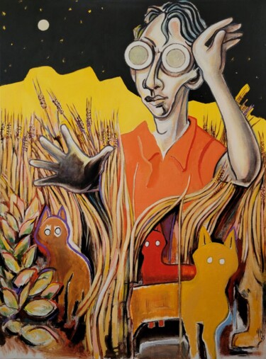 Peinture intitulée "Dans la chaleur d'u…" par Pascal Buffard, Œuvre d'art originale, Acrylique Monté sur Châssis en bois