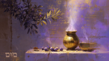 Цифровое искусство под названием "Incense Offering Su…" - Asnat Unnger, Подлинное произведение искусства, Струйный
