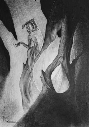 图画 标题为“Awakening” 由Laszló Juhász, 原创艺术品, 石墨