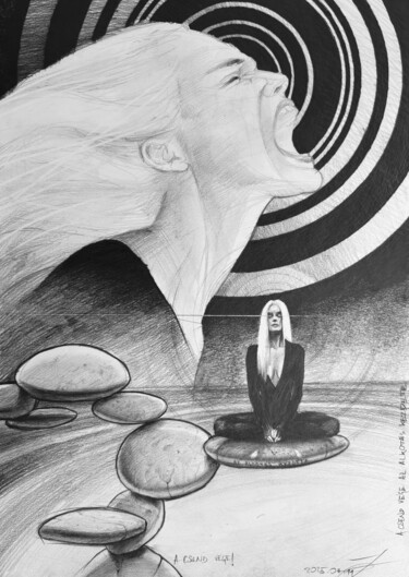 图画 标题为“The end of silence…” 由Laszló Juhász, 原创艺术品, 石墨