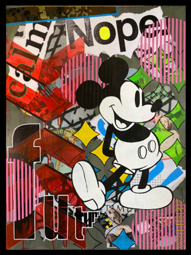 Schilderij getiteld "NOPE STAR." door Christelle Riffet (Céhère), Origineel Kunstwerk, Acryl Gemonteerd op Frame voor houten…