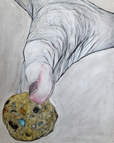 绘画 标题为“Accepter les cookie…” 由Guillaume Gé-Houy, 原创艺术品, 丙烯 安装在木板上