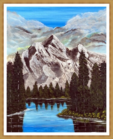 Painting titled "hegyek" by Endre Szalontai, Original Artwork, Acrylic
