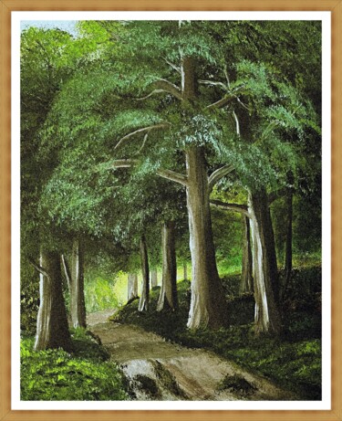 Painting titled "erdöszélen" by Endre Szalontai, Original Artwork, Acrylic