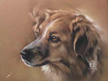 Dessin intitulée "Perrito" par Irene_art, Œuvre d'art originale, Pastel