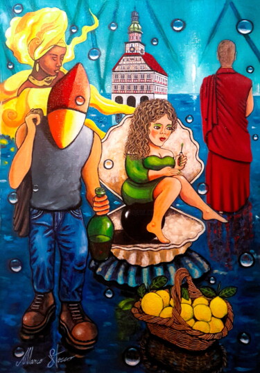 Pintura intitulada "Navigando l'irrazio…" por Marco Stocco, Obras de arte originais, Óleo