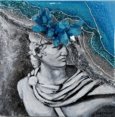 Schilderij getiteld "AZURE" door Anastassia Chouryguina, Origineel Kunstwerk, Acryl