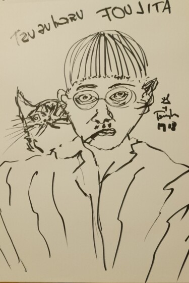 Рисунок под названием "Foujita" - Hector O'Kanin, Подлинное произведение искусства, Маркер